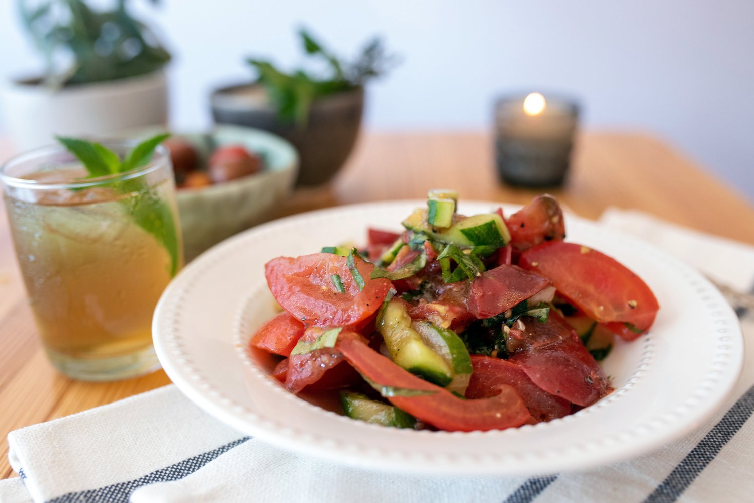 Seasonal small plate with strawberries and golden beets