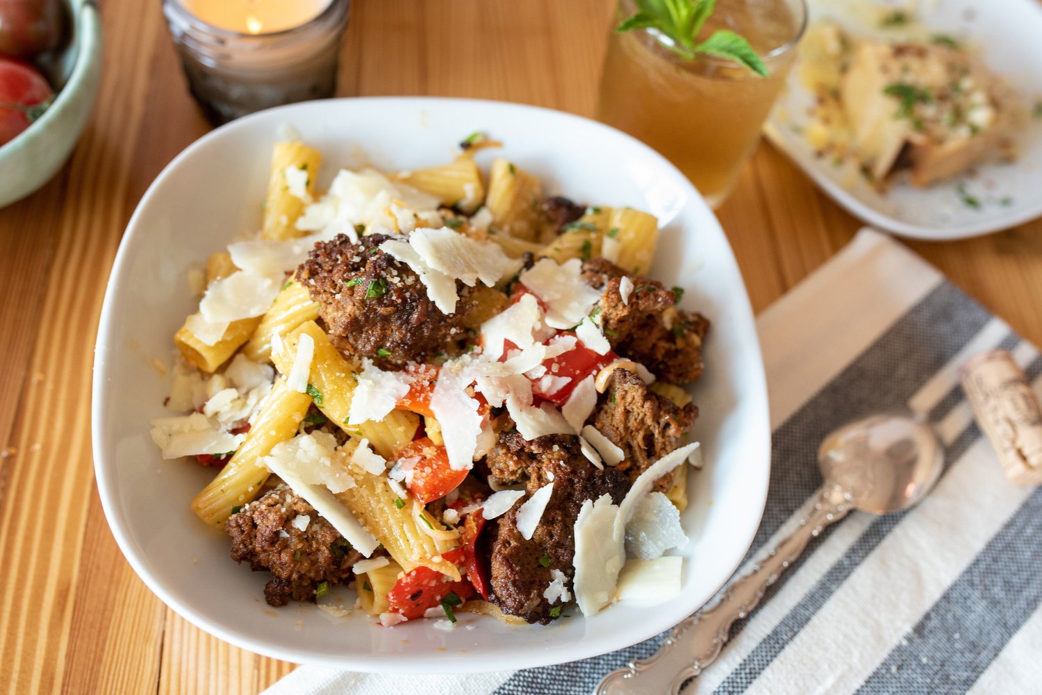 Rigatoni with sausage and peppers