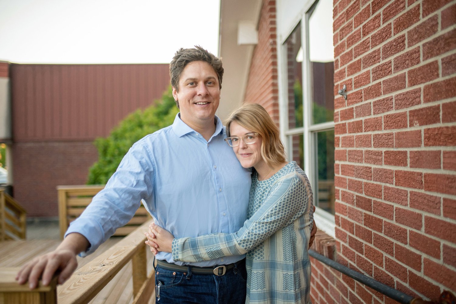 John and Lauren Stokes outside Tarasque Cucina
